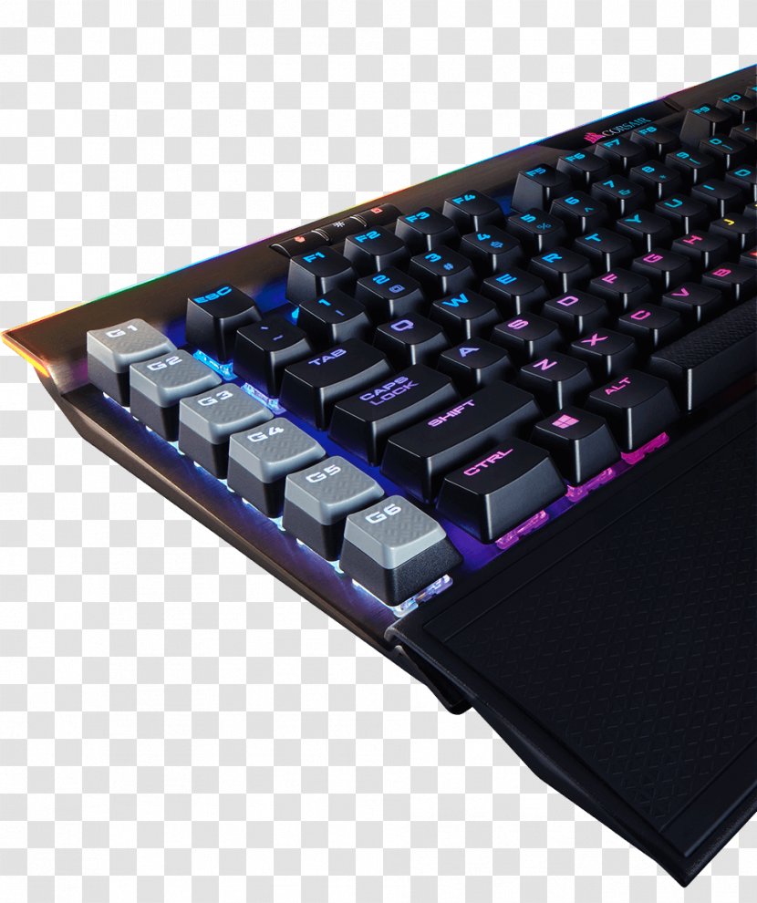 Computer Keyboard Corsair K95 RGB PLATINUM Gaming Components Keypad - Watercolor - Headset Playback Transparent PNG