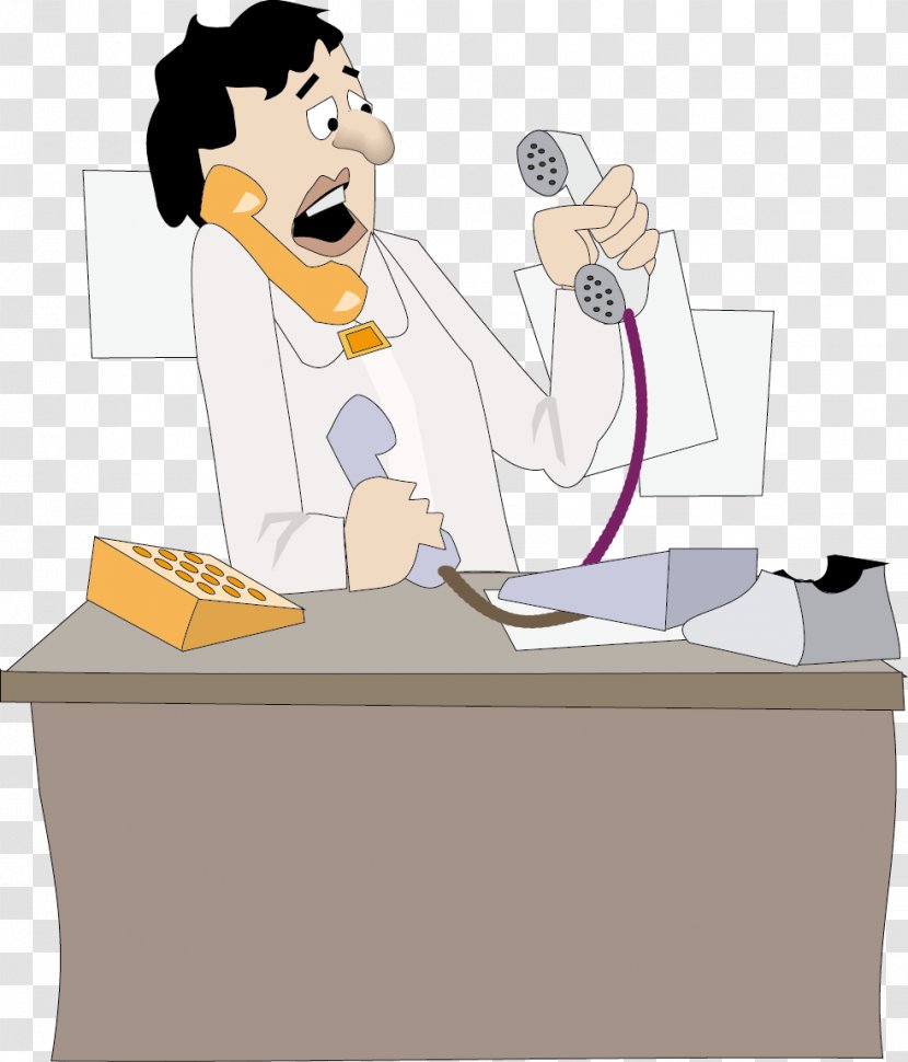 Telephone Secretary Animation Clip Art - Public Relations - Busy Man Transparent PNG