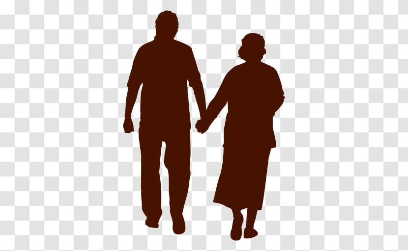 Silhouette Couple Person - Holding Hands - Senior Transparent PNG