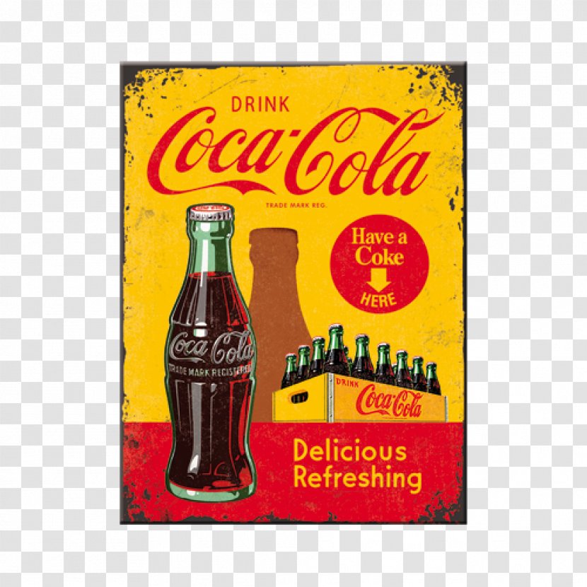 Coca-Cola Fizzy Drinks Bottle Tin Sign Coca Cola - Silhouette Transparent PNG