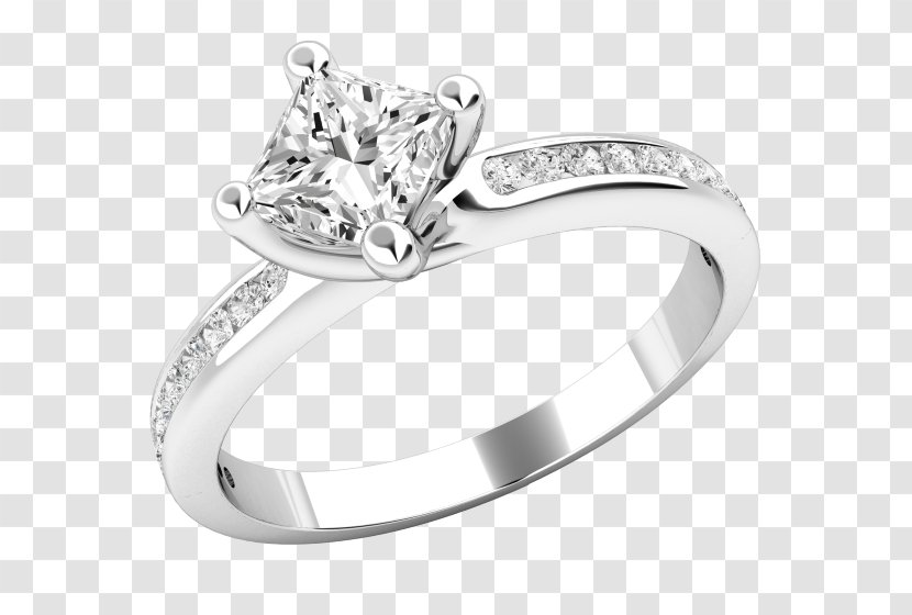 Wedding Ring Diamond Cut Princess - Metal - Rings Women Transparent PNG