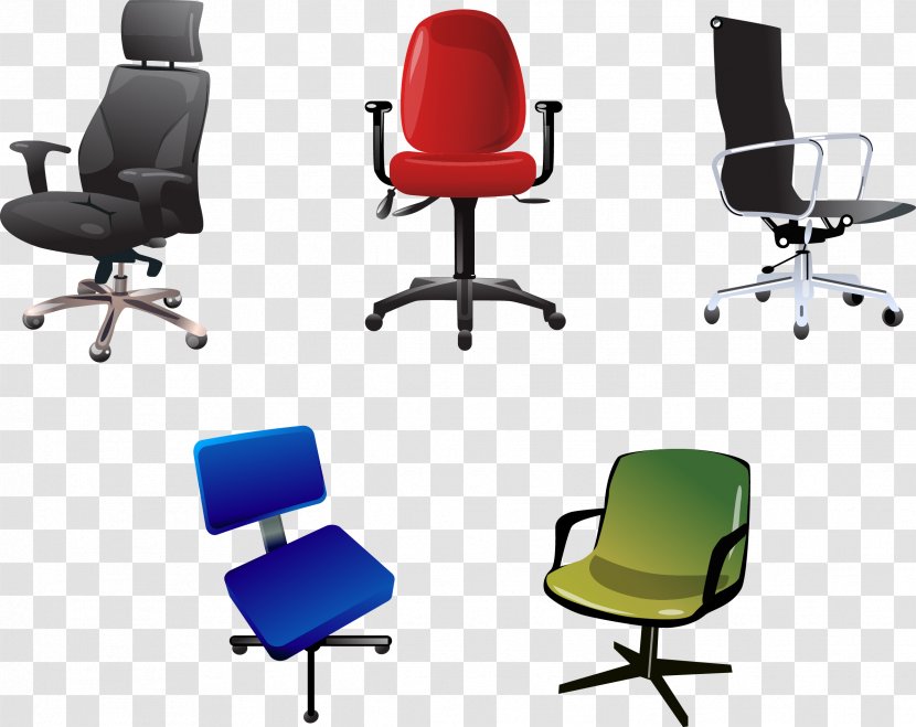 Office Chair Furniture Desk - Vector Transparent PNG