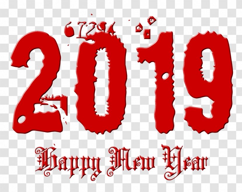 2019 Happy New Year - Number - Distressed And Grungy.Others Transparent PNG