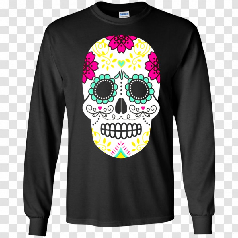 Long-sleeved T-shirt Hoodie Clothing - Skull Transparent PNG