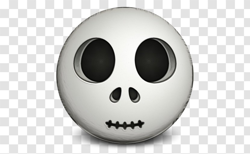 Skull - Smile - Blackandwhite Emoticon Transparent PNG