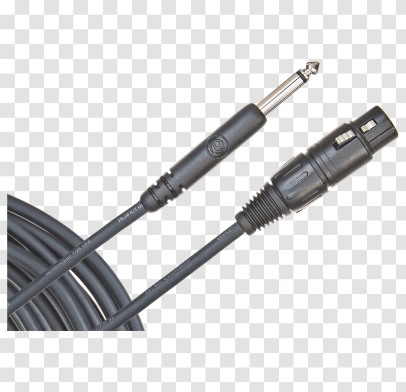 Microphone XLR Connector D'Addario Electrical Cable Recording Studio - Musical Instruments Transparent PNG
