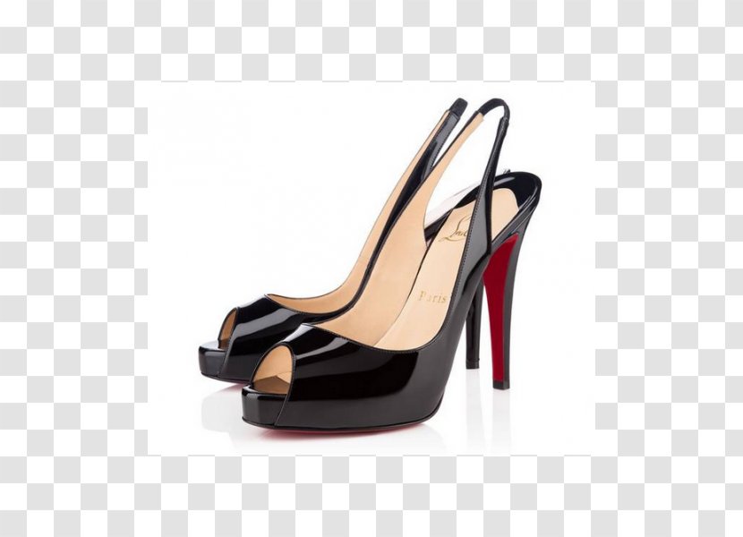 Peep-toe Shoe Slingback Court High-heeled Footwear - Louboutin Transparent PNG