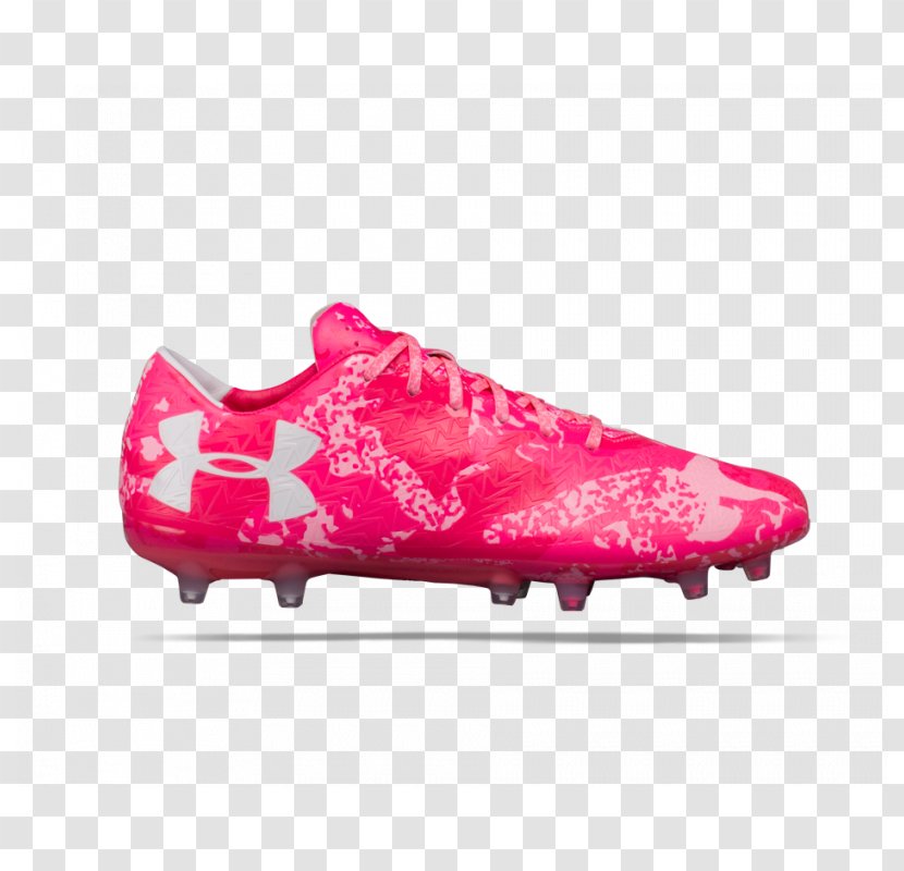 Football Boot UA ClutchFit Force 2.0 FG Soccer Cleat (Neon Coral/White) Under Armour Shoe Transparent PNG