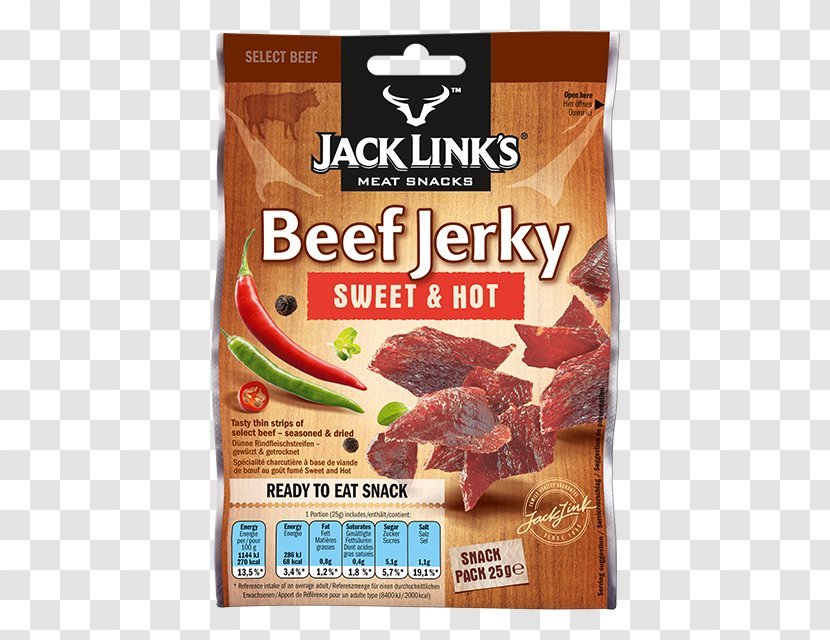 Jack Link's Beef Jerky Meat Chili Con Carne - Tenderloin Transparent PNG