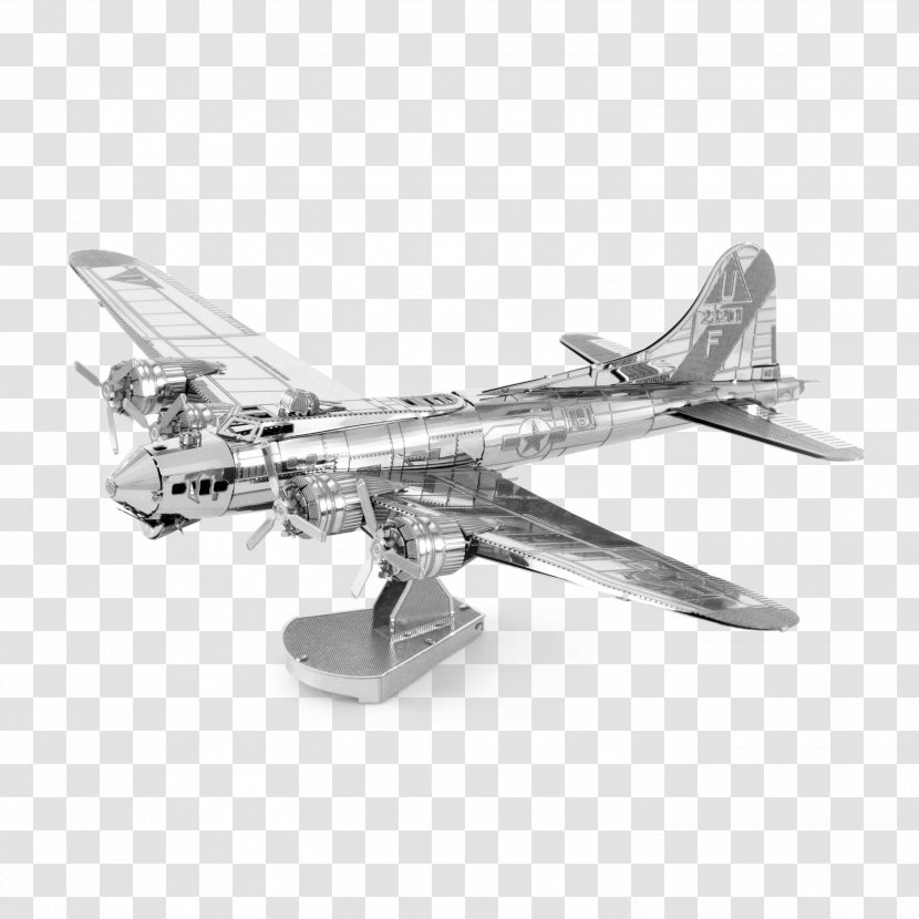 Boeing B-17 Flying Fortress Airplane B-17G Heavy Bomber Fascinations Metal Earth 3D Laser Cut Model - Military Aircraft Transparent PNG
