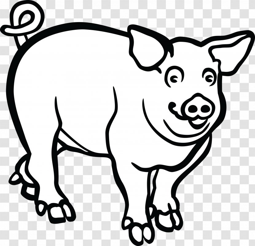 Wild Boar Line Art Drawing Clip - Cattle Like Mammal - Pig Transparent PNG