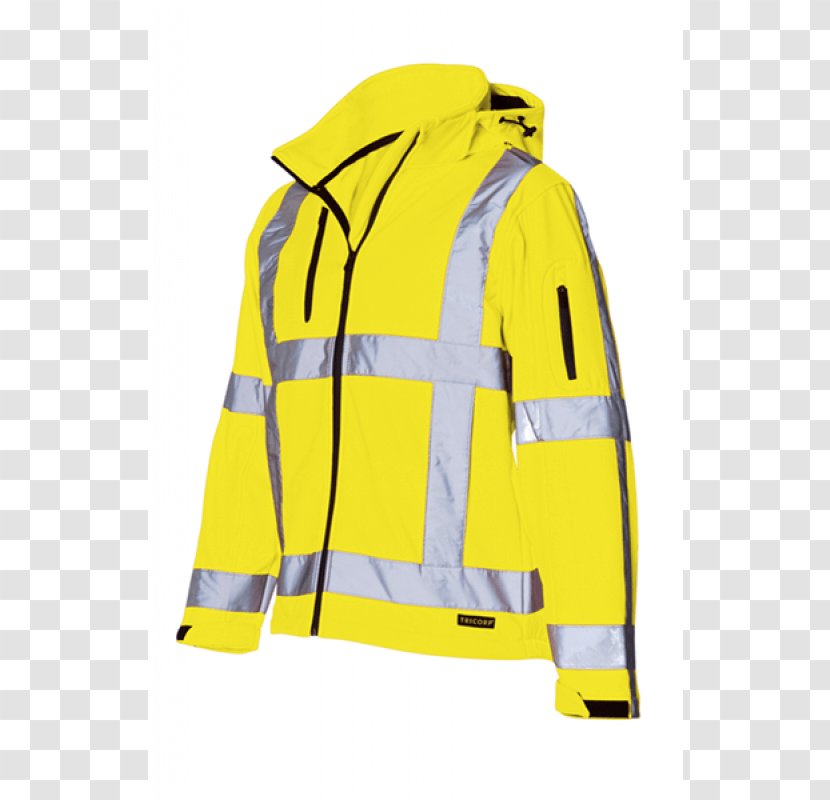 Workwear Jacket T-shirt Softshell Hood - Outerwear - Soft Yellow Transparent PNG