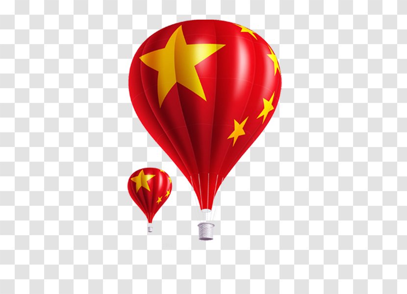 Flag Of China Flight Balloon - Hot Air Transparent PNG