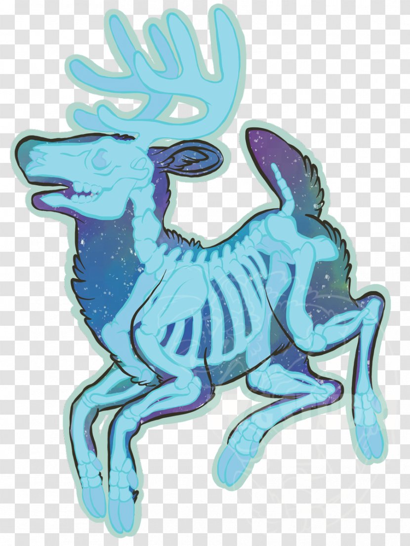 Turquoise Cobalt Blue Reindeer - Hyena Transparent PNG