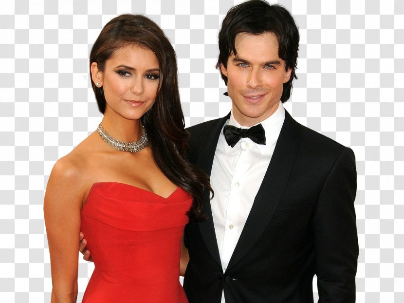 Nina Dobrev Ian Somerhalder The Vampire Diaries Damon Salvatore Lost - Watercolor Transparent PNG