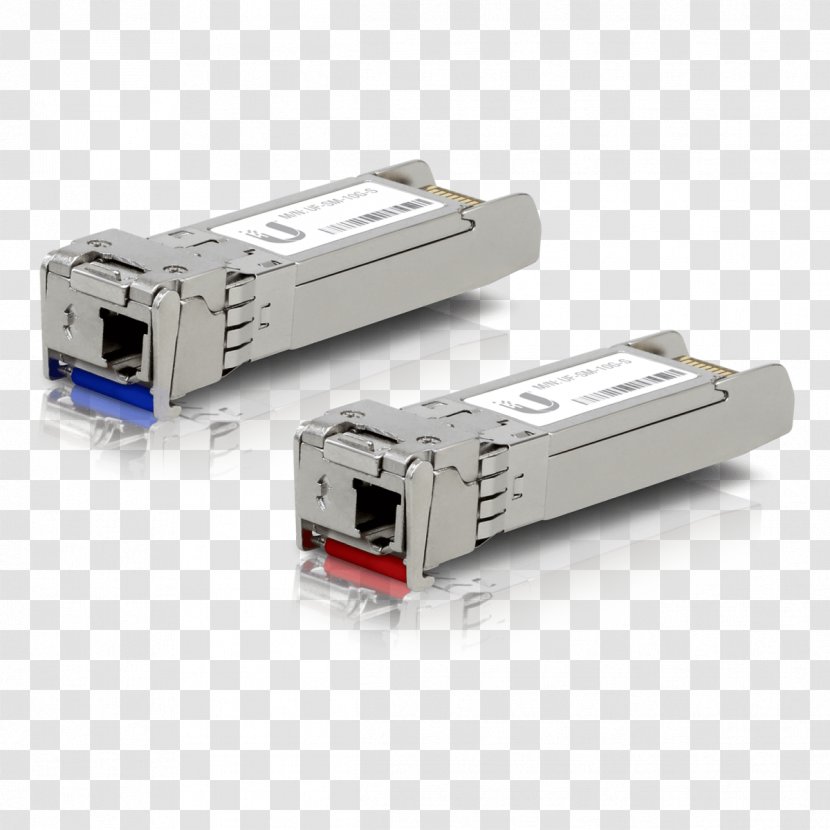 10 Gigabit Ethernet Small Form-factor Pluggable Transceiver Single-mode Optical Fiber Ubiquiti Networks SFP+ - Computer Network - Data Transfer Rate Transparent PNG