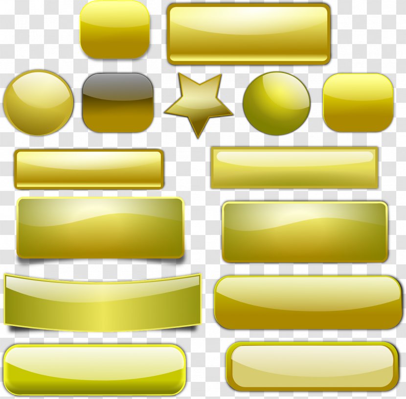 Gold Button Clip Art - Material - Buttons Transparent PNG