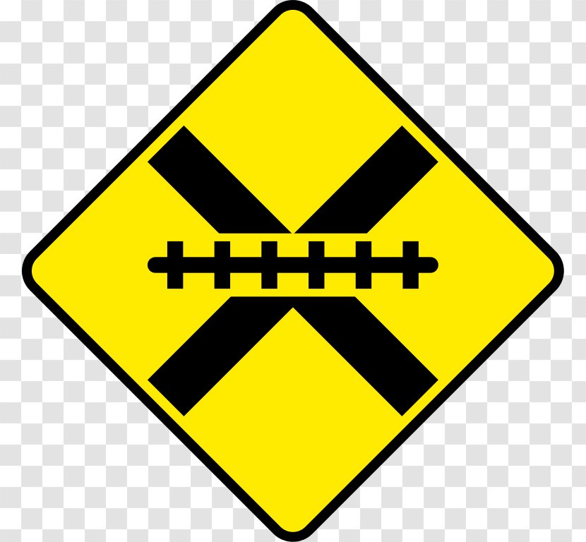 Rail Transport Traffic Sign Level Crossing Crossbuck - Road Transparent PNG