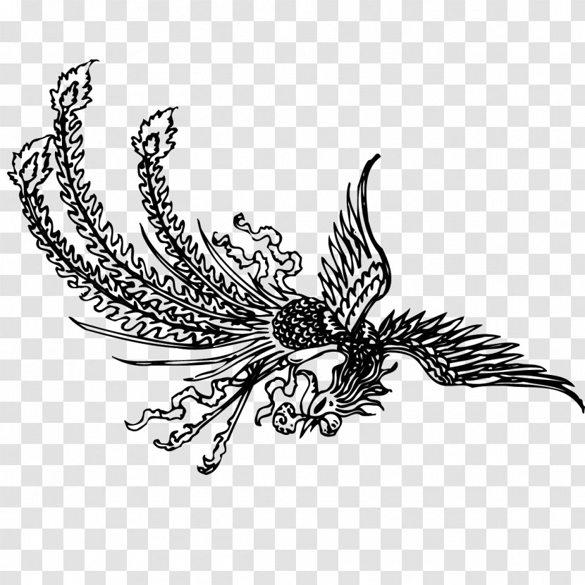 Fenghuang County Bird Illustration - Visual Arts - Chinese Wind Patterns Transparent PNG