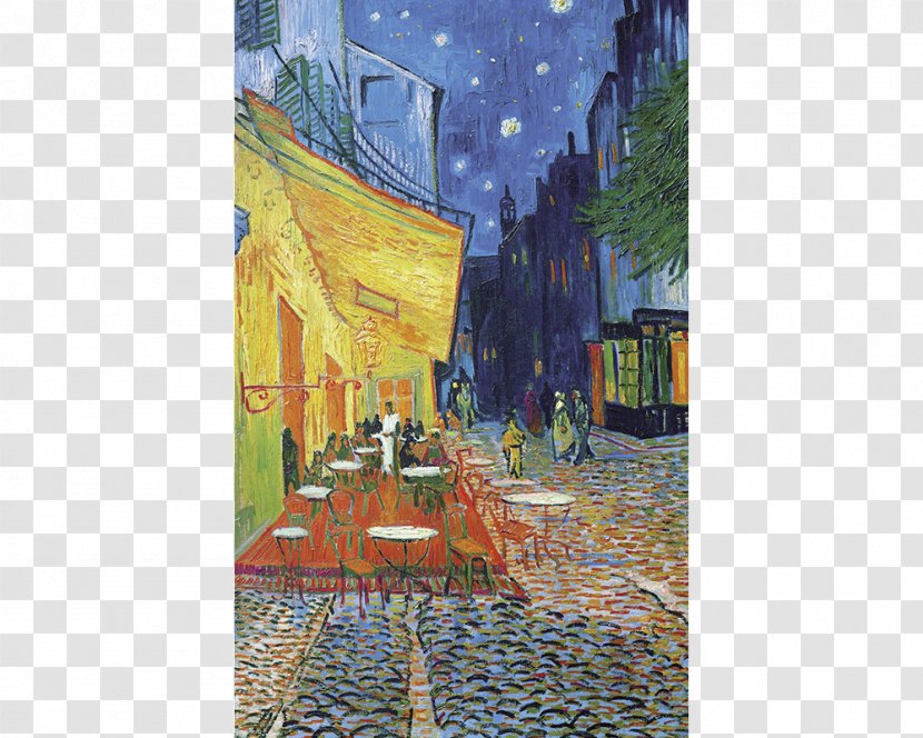 Café Terrace At Night The Starry Almond Blossoms Church Auvers - Mural - Van Gogh Transparent PNG