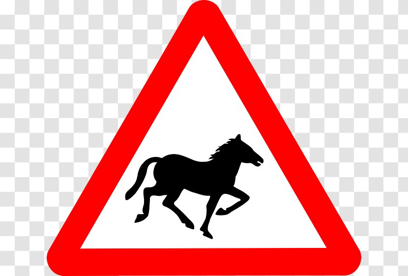 Horse Traffic Sign Warning Road The Highway Code - Like Mammal Transparent PNG