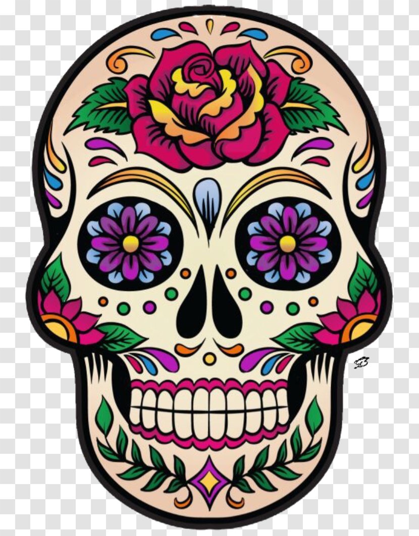 La Calavera Catrina Mexico Skull And Crossbones Day Of The Dead - Embroidery Transparent PNG