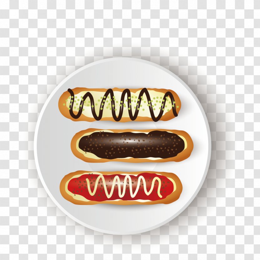 Hot Dog Fast Food European Cuisine - Vector Plate Transparent PNG