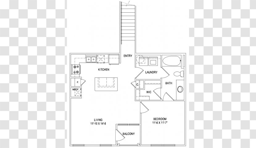 The Hawthorne Apartments Floor Plan Renting Bed - Bath Tab Transparent PNG