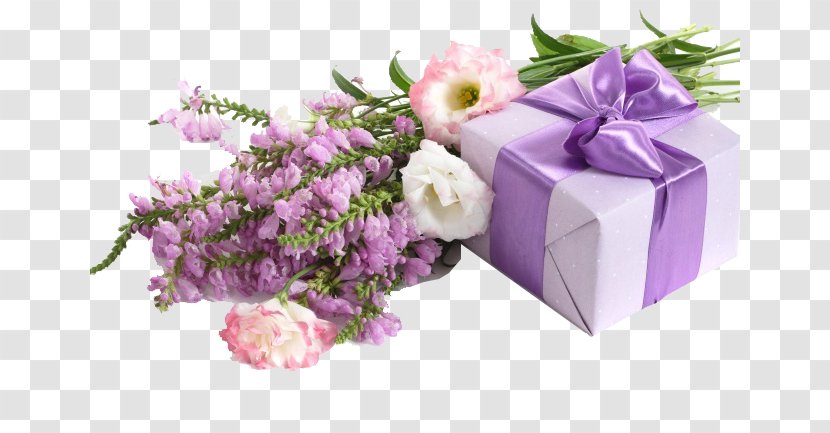 Sibling-in-law Wish Greeting & Note Cards Wedding Anniversary - Purple Flowers And Boxes Transparent PNG