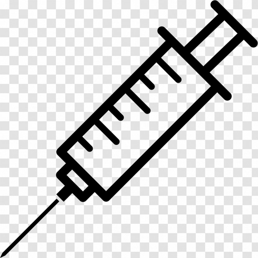 Vector Graphics Injection Syringe Logo - Black And White Transparent PNG