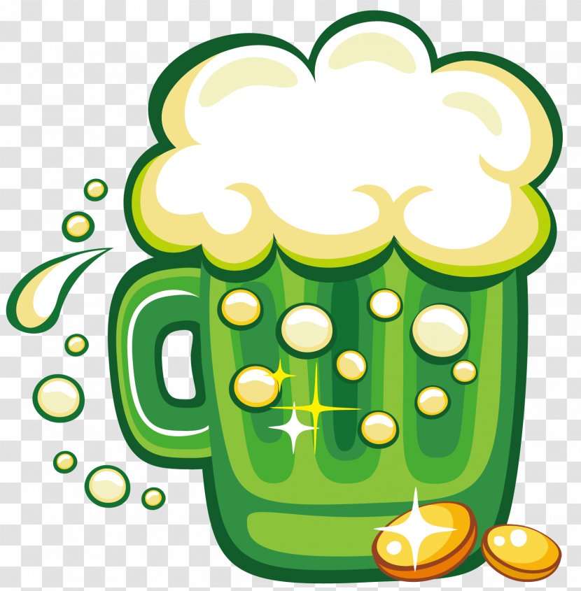 Saint Patrick's Day Beer Vector Graphics Clip Art Illustration - Shamrock - Cartoon Transparent PNG