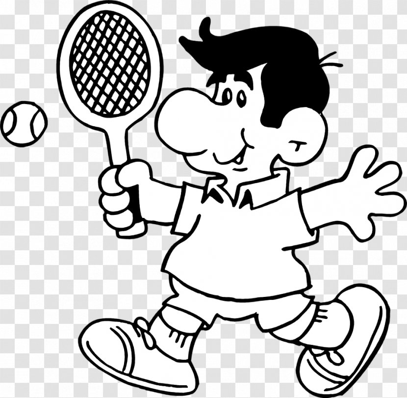 Tennis Player Ball Black And White Clip Art - Frame - Man Cliparts Transparent PNG
