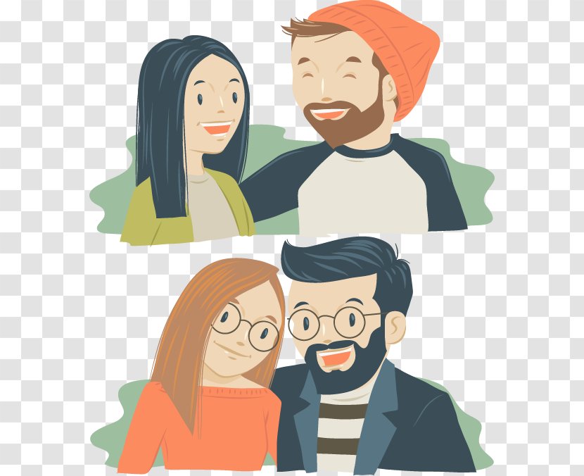 Couple Illustration - Heart - Joking Transparent PNG