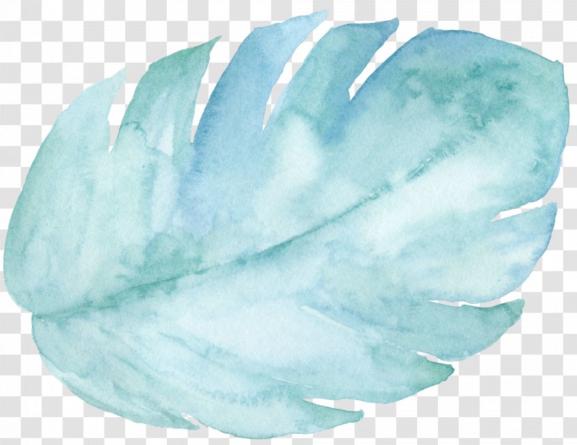 Download Mentha Spicata Clip Art - Aqua - Hand-painted Mint Green Leaves Transparent PNG