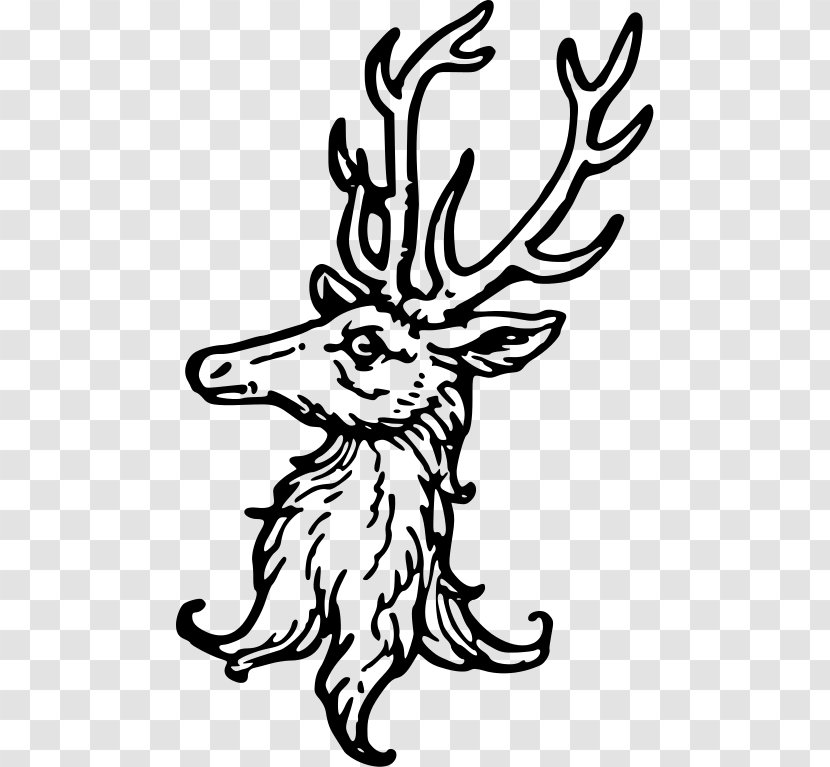 Deer Heraldry Erasure Coat Of Arms - Flower - Stags Transparent PNG
