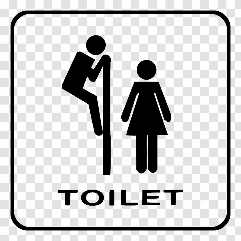 Public Toilet Bathroom Sign Sticker - Area - Funny Transparent PNG