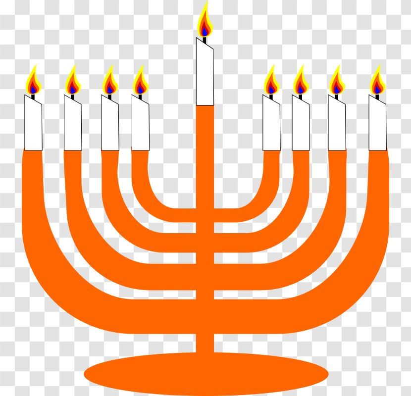 Menorah Judaism Hanukkah Clip Art - Orange Transparent PNG