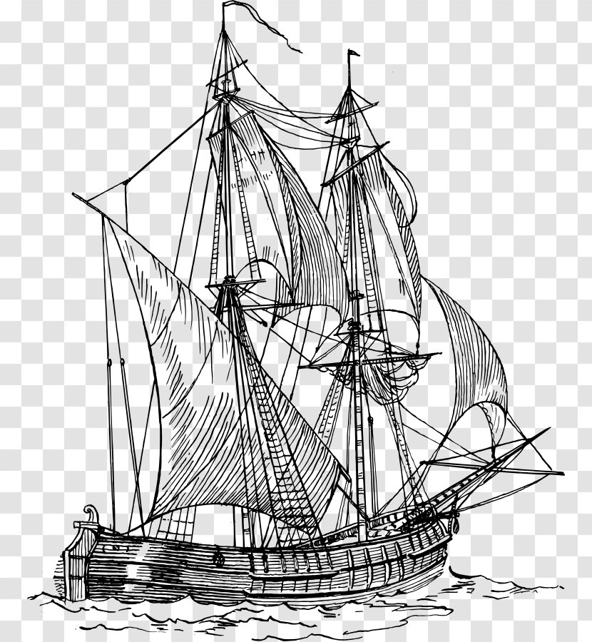 Sailing Ship Boat Drawing Clip Art - Artwork Transparent PNG