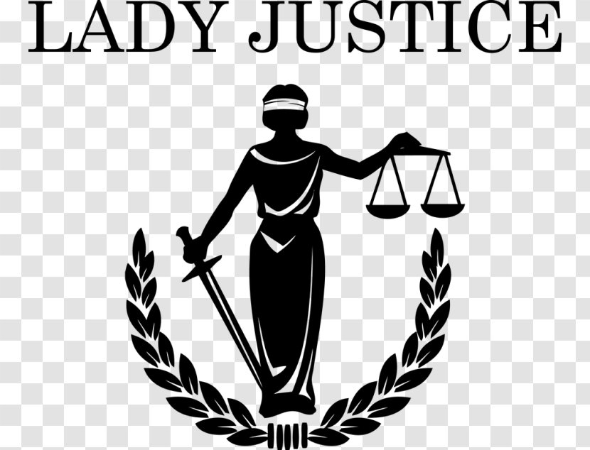 Lady Justice Dike Themis Symbol - Black And White Transparent PNG