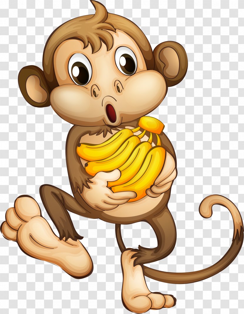 Monkey Cartoon Clip Art - Watercolor Transparent PNG