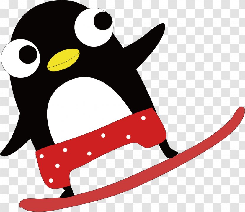 Penguin Illustration - Designer - Surfing Vector Transparent PNG