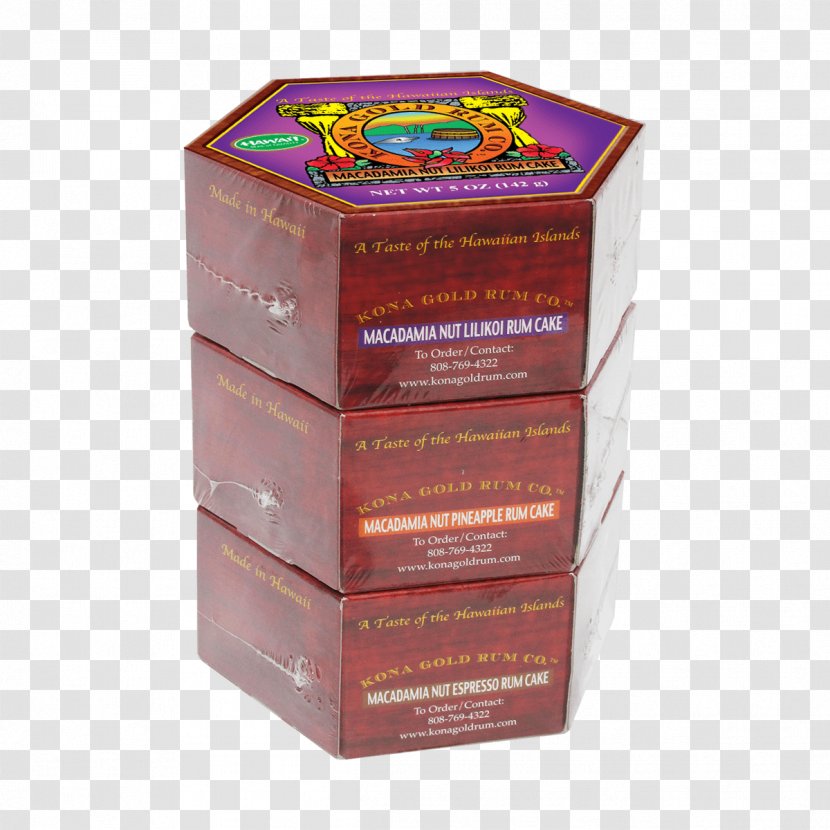 Rum Cake Kona Coffee Bakery Hot Buttered - Box Transparent PNG