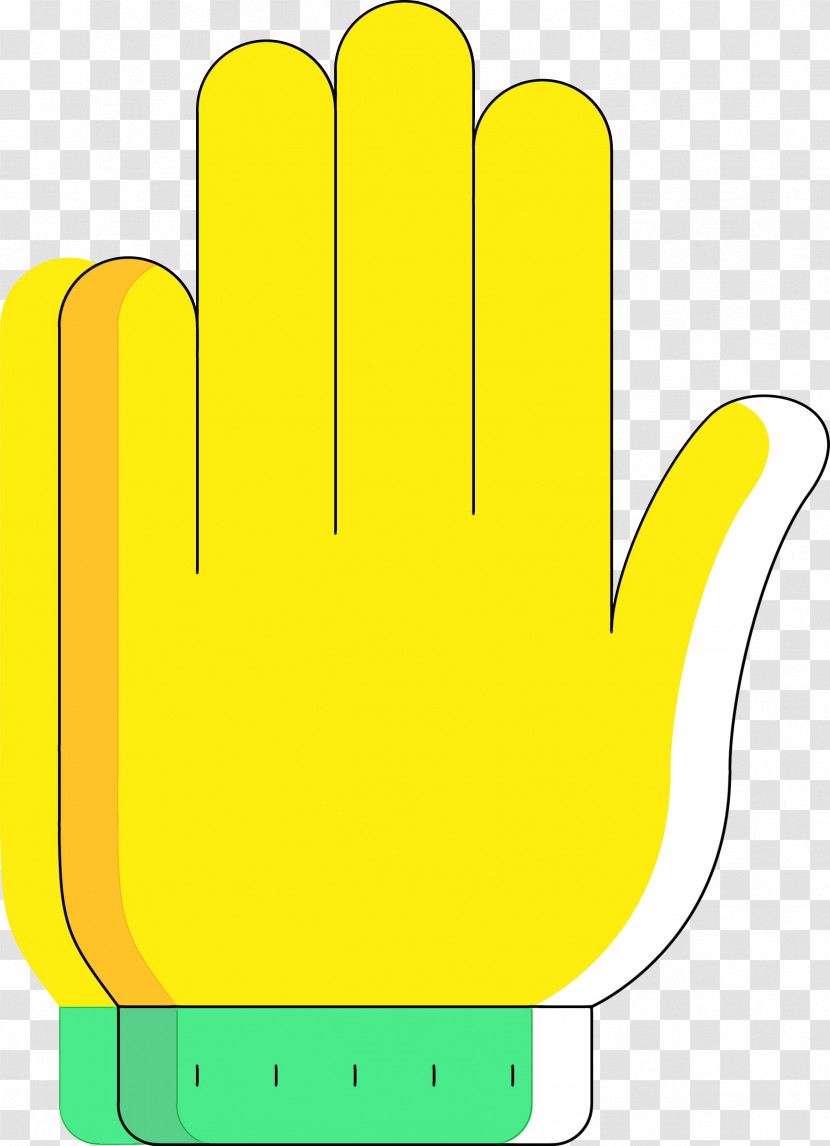 Yellow Green Line Glove Hand Transparent PNG