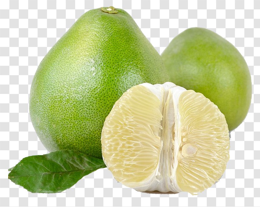 Persian Lime Pomelo Key Citron - Food - Fresh Grapefruit With Leaves Transparent PNG