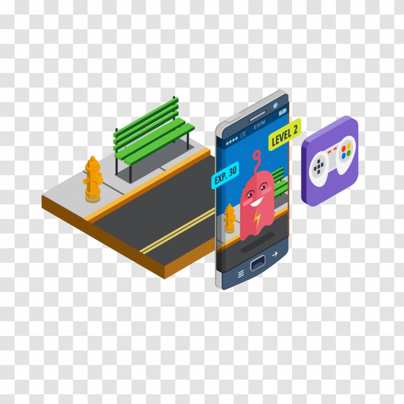 Augmented Reality Isometric Graphics In Video Games And Pixel Art Royalty-free Illustration - Royaltyfree - Color Mobile Transparent PNG