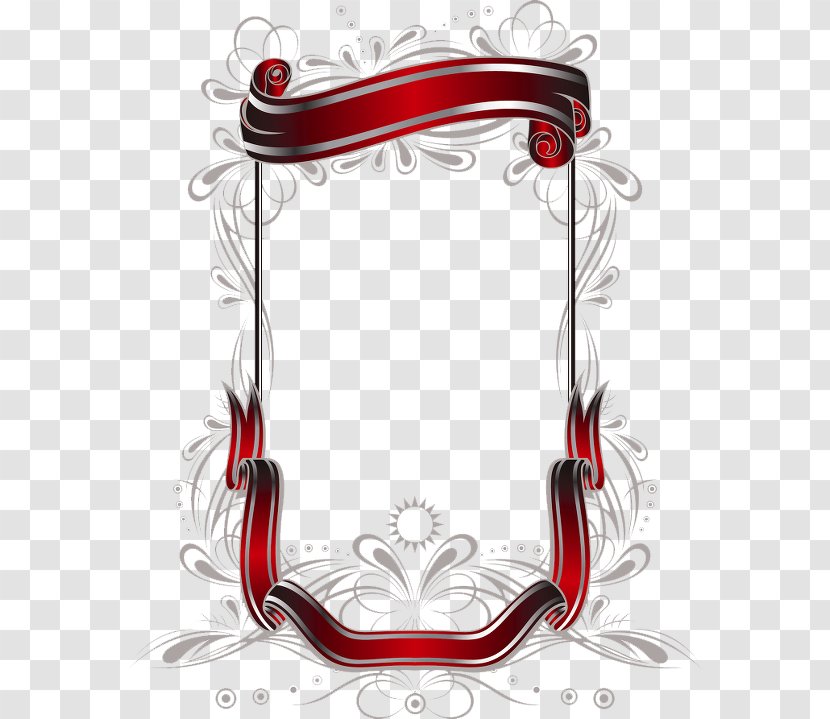 Clip Art - Highdefinition Television - Red Ribbon Decoration Border Transparent PNG
