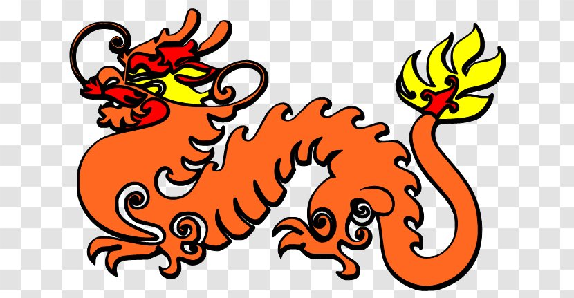 Rooster Cartoon Tail Line Clip Art - Character - Dragon Chinese Transparent PNG