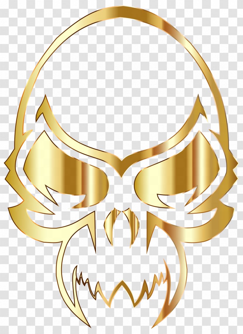 Skull Gold Clip Art - Symbol - Skulls Transparent PNG