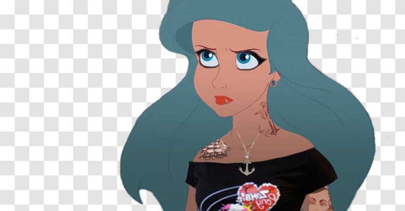 Ariel Rapunzel Disney Princess Punk Rock - Silhouette Transparent PNG