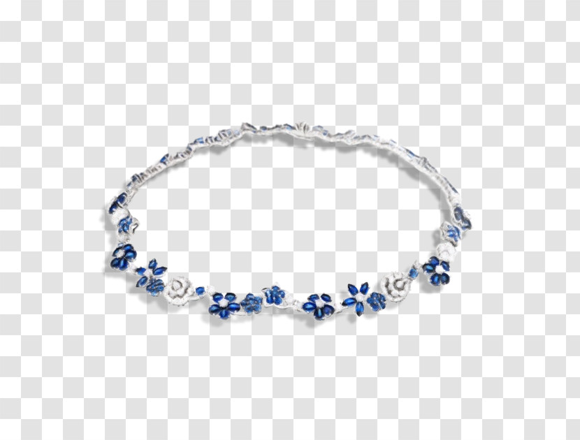 Sapphire Bracelet Necklace Bead Cobalt Blue Transparent PNG